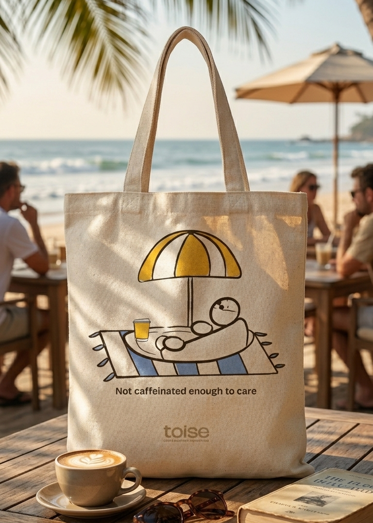 "Not Caffeinated Enough to Care" Tote Bag