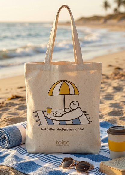 "Not Caffeinated Enough to Care" Tote Bag